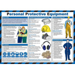 Personal Protective Equipment Guidance Safety Poster, Semi Rigid Laminate, English, 420 mm, 590mm