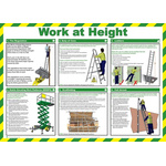 Working At Height Safety Guidance Safety Poster, Semi Rigid Laminate, English, 420 mm, 590mm