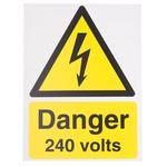 RS PRO Electrical Hazard Warning Sign (English)