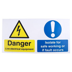 RS PRO Electrical Hazard Warning Sign (English)