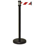 RS PRO Black Steel Retractable Barrier