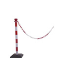 RS PRO Red & White ABS Barrier Post, 2m, Red, White Tape