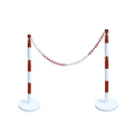 RS PRO Red & White Steel Barrier Post, 2m, Red, White Tape