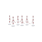 RS PRO Red & White Steel Barrier Post, 15m, Red, White Tape