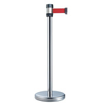 RS PRO Silver Steel Retractable Barrier, 2m, Red Tape