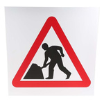 RS PRO Plastic Men at Work Road Traffic Sign, H450 mm W450mm