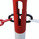 RS PRO Red/White Steel Barrier Post