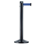 RS PRO Black Steel Retractable Barrier, Blue Tape