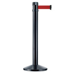 RS PRO Black Steel Retractable Barrier, Red Tape