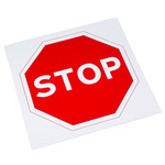 RS PRO Plastic Stop Road Traffic Sign, H450 mm W450mm
