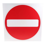 RS PRO Plastic No Entry Road Traffic Sign, H450 mm W450mm