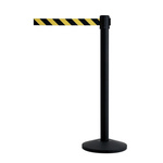 Tensator Black & Yellow Steel Retractable Barrier, 2.3m, Yellow/Black Tape