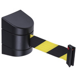 RS PRO Black & Yellow Polyester Retractable Barrier, Yellow/Black Tape