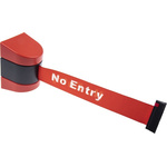 RS PRO Black & Red Polyester Retractable Barrier, Red Tape