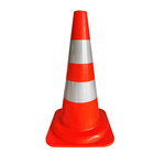 RS PRO Orange, White 500 mm PP Traffic Cone