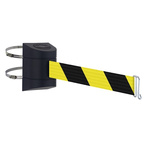 Tensator Black Plastic Retractable Barrier, 4.6m, Yellow/Black Tape