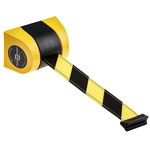 Tensator Black & Yellow Plastic Retractable Barrier, 4.6m, Yellow/Black Tape