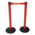 Tensator Black & Yellow Plastic Retractable Barrier, 2.3m, Red, White Tape