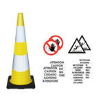 RS PRO Yellow 900 mm PVC Safety Cone