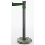Skipper Black, Green Nylon Retractable Barrier, Green Tape