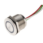 RS PRO Capacitive Switch Latching NC,Illuminated, Blue, IP68 Brass