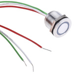 RS PRO Capacitive Switch Momentary NO,Illuminated, Green, IP68 Brass