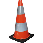RS PRO Weighted Orange, White 700 mm PVC Traffic Cone