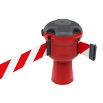 Skipper Red & White Retractable Barrier, 9m, Red, White Tape