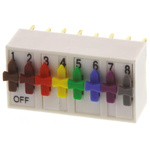 ERG 8 Way Through Hole DIP Switch SPST, Directing Switch Actuator