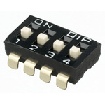 APEM 4 Way Surface Mount DIP Switch 4PST, Raised, Top Side Lever Actuator