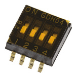 TE Connectivity 4 Way Surface Mount DIP Switch 4PST