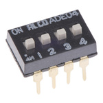 TE Connectivity 4 Way Through Hole DIP Switch 4PST