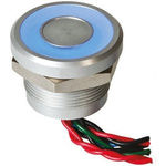 APEM Illuminated Piezo Switch, Momentary, Pulse, SPST, IP68, Wire Lead, 200 mA @ 24 V dc, -40 → +75°C