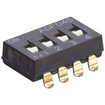 TE Connectivity 4 Way Through Hole DIP Switch SPST