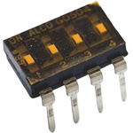 TE Connectivity 4 Way Through Hole DIP Switch SPST