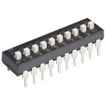 TE Connectivity 10 Way Through Hole DIP Switch SPST, Extended Slide Actuator