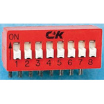 C & K 2 Way Through Hole DIP Switch SPST, Extended Actuator