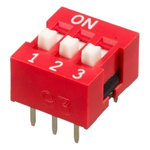 APEM 3 Way Through Hole DIP Switch SPST, Raised Actuator