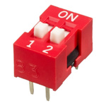 APEM 2 Way Through Hole DIP Switch SPST, Raised Actuator