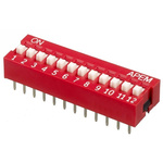 APEM 12 Way Through Hole DIP Switch SPST, Raised Actuator