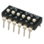 APEM 6 Way Through Hole DIP Switch SPST, Raised Actuator Slide Actuator