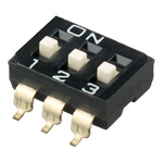 APEM 3 Way Surface Mount DIP Switch SPST, Raised Actuator Slide Actuator