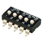 APEM 5 Way Surface Mount DIP Switch SPST, Raised Actuator Slide Actuator
