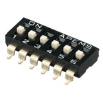 APEM 6 Way Surface Mount DIP Switch SPST, Raised Actuator Slide Actuator