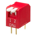 APEM 2 Way Through Hole Piano Dip Switch SPST, Piano Actuator