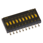 Apem 10 Way Surface Mount DIP Switch SPST, Flush Slide Actuator