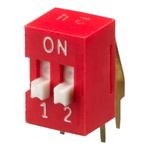 APEM 2 Way Through Hole DIP Switch SPST, Raised Actuator