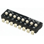 APEM 8 Way Surface Mount DIP Switch 8PST, Recessed, Top Side Lever Actuator