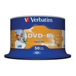 43533 | Verbatim Blank DVD 4.7 GB 16X DVD-R, 50 Pack