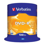 43549 | Verbatim Blank DVD 4.7 GB 16X DVD-R, 100 Pack